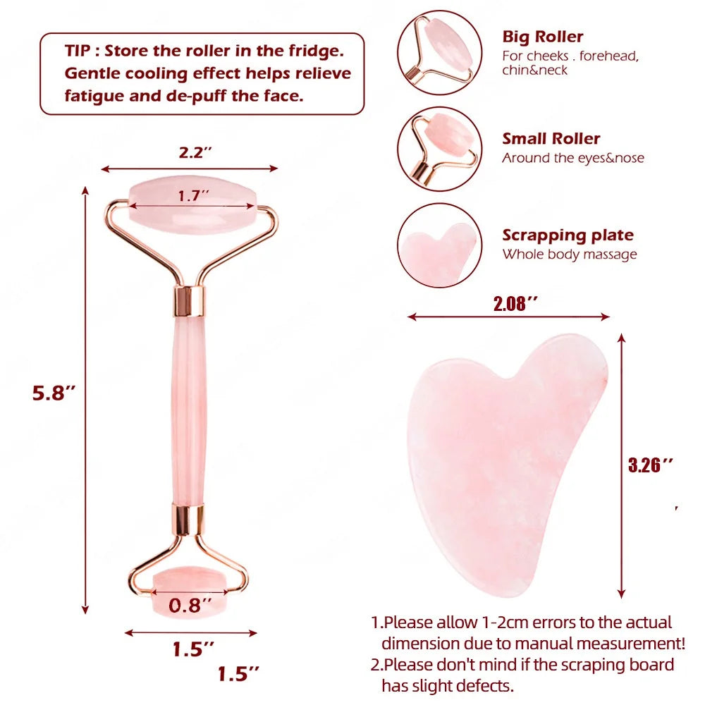 Rodillo Facial de Jade + Gua Sha – Masajeador Natura