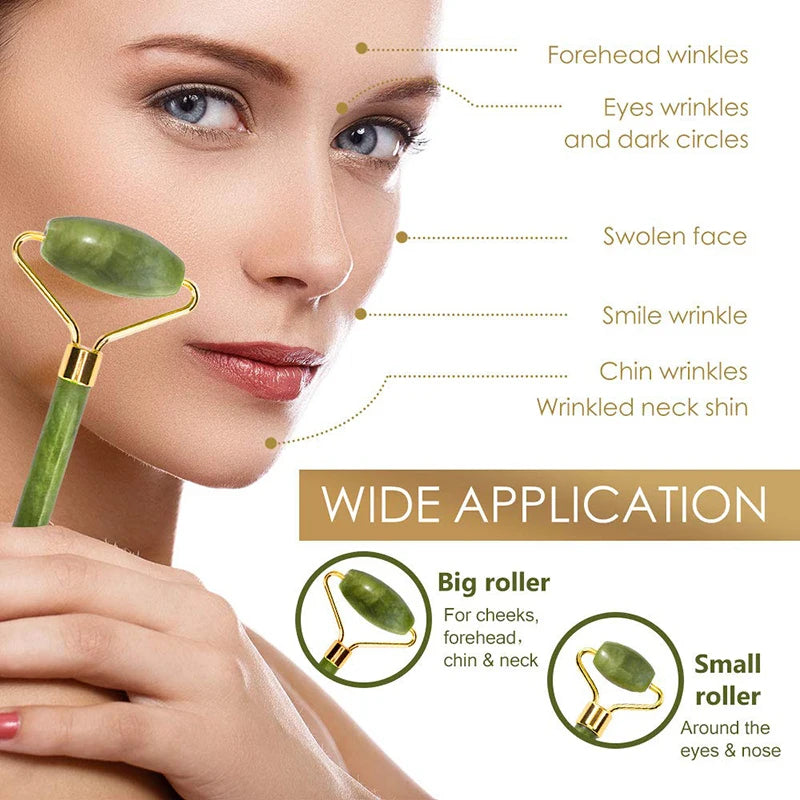 Rodillo Facial de Jade + Gua Sha – Masajeador Natura