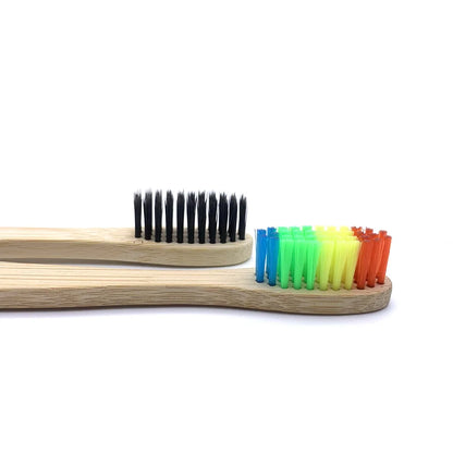 Set x12 Cepillos de Bambú Eco Friendly con Cerdas Suaves de Carbón – Colores Surtidos