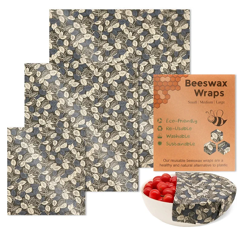 Set de 3 Envolturas Reutilizables de Cera de Abeja – Algodón Orgánico