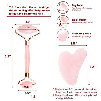 Rodillo Facial de Jade + Gua Sha – Masajeador Natura