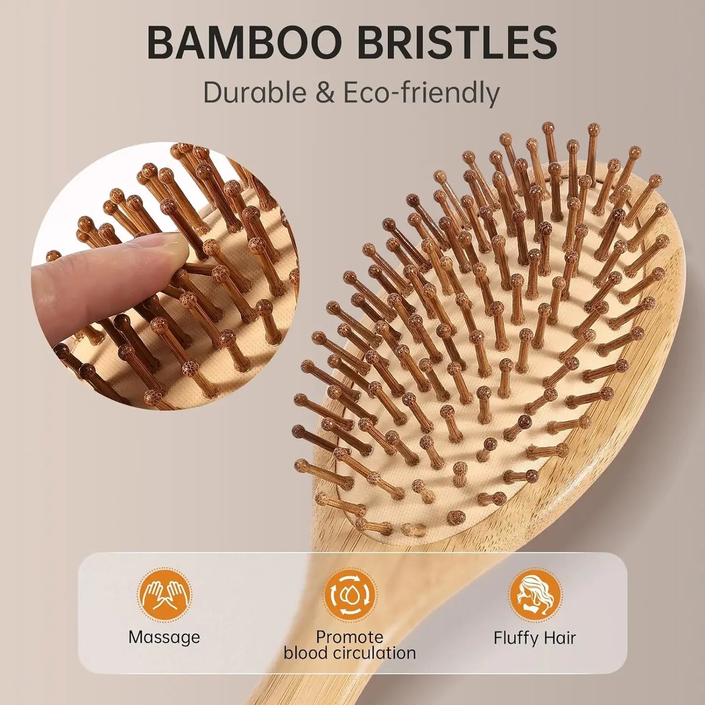 Cepillo para el cabello de Bambú Antiestático
