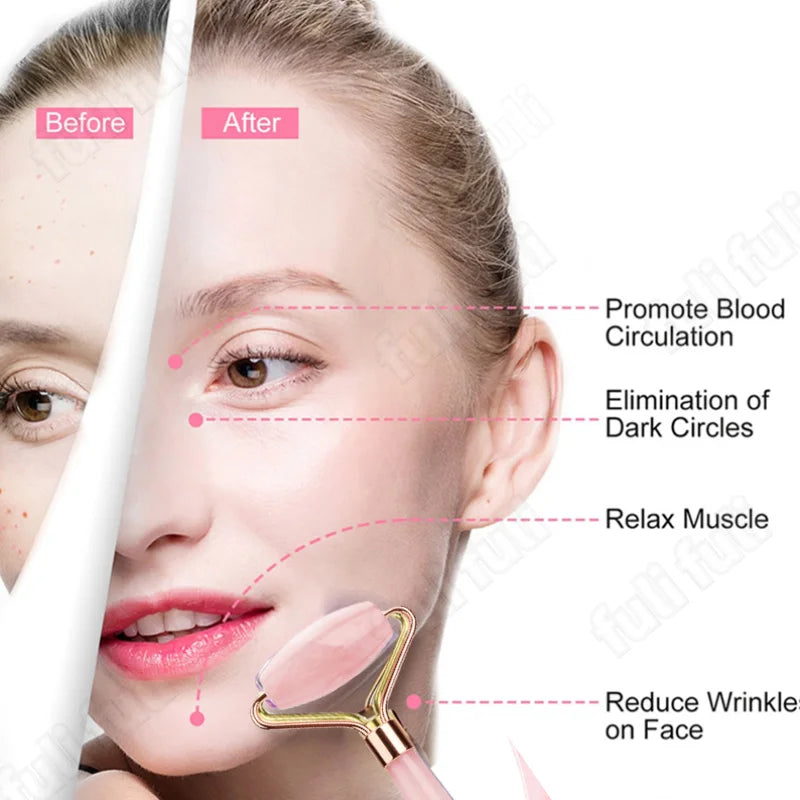 Rodillo Facial de Jade + Gua Sha – Masajeador Natura