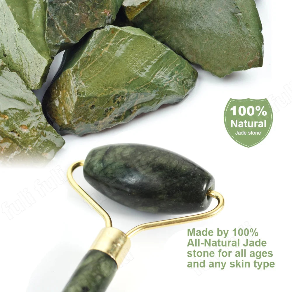 Rodillo Facial de Jade + Gua Sha – Masajeador Natura