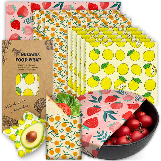 Set de 3 Envolturas Reutilizables de Cera de Abeja – Algodón Orgánico